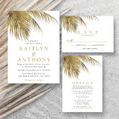 Elegante Tropische Palm Tree Beach bruiloft Kaart