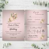 Elegant Pink Tulips Bouquet Wedding Bedankdoosjes (Personaliseer de collectie van deze zelfstandige maker.)