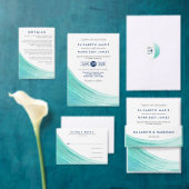 Elegant Turquoise snijdt strand sparen de Datum Magneet (Personaliseer de collectie van deze zelfstandige maker.)