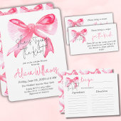 Elegant Tying the Knot Pink Bow-Vrijgezellenfeest Acryl Uitnodigingen