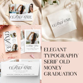 Modern Typography Multi Photo Elegant Graduation Kaart