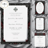 Elegante  gotische Moody Botanische bruiloft RSVP Kaartje