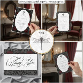 Elegante  gotische Moody Botanische bruiloft Informatiekaartje