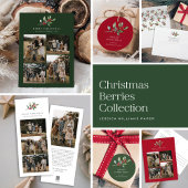 Elegant Kerst Waterverf Botanisch Rood Groen Inpakpapier Vel