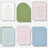 Elegant blauw groen gestreept huwelijksprogramma