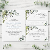 Elegant Eucalyptus Greenery Bridal Luncheon Kaart (Personaliseer de collectie van deze zelfstandige maker.)