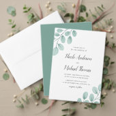 Elegant Waterverf Eucalyptus Persoonlijk huwelijk Waterfles Etiket (Personaliseer deze collectie van deze onafhankelijke maker. Test)