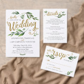 Elegant Waterverf Greenery Wedding Invitation Kaart (Personaliseer de collectie van deze zelfstandige maker.)