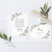 Elegant Waterverf Leaf Spring Fall Wedding Invite Kaart