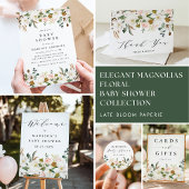 Elegant Magnolias Baby shower Guessing Game Kaart
