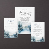 Elegant Mountains Forest Rehearsal Dinner QR code Kaart (Personaliseer de collectie van deze zelfstandige maker.)