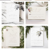 Waterverf Olijftak Bruiloft RSVP Response Kaart