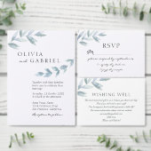 Elegant waterverf blad botanisch Verloving Onderde Kaart (Personaliseer de collectie van deze zelfstandige maker.)