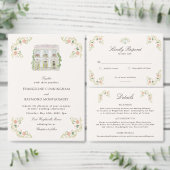 Elegant Watercolor Floral Rococo Wedding Menu (Personaliseer de collectie van deze zelfstandige maker.)