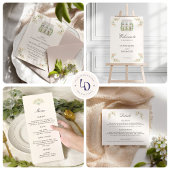 Elegant Script Light Green Rococo Wedding Uitnodigingen Wikkel