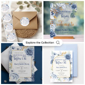 Something Blue Before I Do Elegant Bridal Shower Kaart