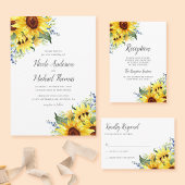 Elegant Waterverf Sunflower Foto Save the Date Acryl Uitnodigingen