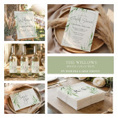 Elegante Waterverf Willow Greenery Monogram Medium Cadeauzakje