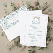 Elegant Roos Crest w / Bow | Monogram bruiloft Ronde Kartonnen Onderzetter (Personaliseer deze collectie van deze onafhankelijke maker. Test)