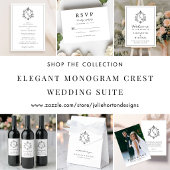 Elegante Wapeninitialen Foto Bruiloft Save The Date
