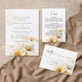 Elegant Bloem Wit Goud Trouwzand Menu (Personaliseer de collectie van deze zelfstandige maker.)