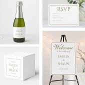 Elegant wit en goud bruiloft gastenboek