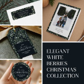 Witte Bessen Donkere Bloem Foto Kerst Geschenk Ornament