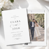 Elegante witte zwarte script bruiloft servet