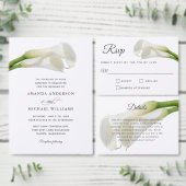 Witte Calla Lilies Bloemenbruiloft RSVP (Personaliseer de collectie van deze zelfstandige maker.)