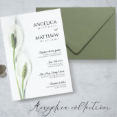 Bruiloft DETAILS invoegen Wit Olijfgroen Informatiekaartje
