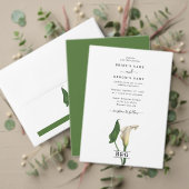 Elegante witte Calla Lily Groene Botanische Bruilo RSVP Kaartje (Personaliseer deze collectie van deze onafhankelijke maker. Test)