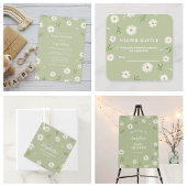 Eenvoudig Elegant Wit Daisies Baby shower Papieren Bordje