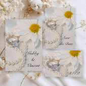 Elegant Daisy Wedding Save the Date Magneet