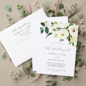 Elegant White Floral Coordinate Sage Mint Wedding All In One Uitnodiging (Personaliseer deze collectie van deze onafhankelijke maker. Test)