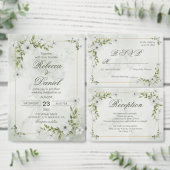 Elegant White Floral Wedding Thank You Sticker (Personaliseer de collectie van deze zelfstandige maker.)