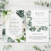 Elegant White Orchid Bohemian Greenery Wedding Save The Date (Personaliseer de collectie van deze zelfstandige maker.)