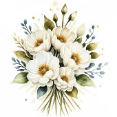 Elegante witte Waterverf Bloemen Save The Date