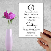 Elegant wit met zwart monogram krans blikjeskoeler