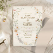 Wilde Bloem Boho Botanische Trouwmenu Menu