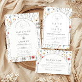 Elegante Wilde Bloemen Botanische Bruiloft Save The Date