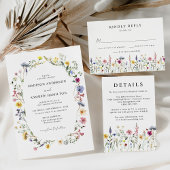 Elegant Wildflower Meadow Wedding Acryl Uitnodigingen
