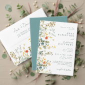 Boho Wildflower Wedding Kaart (Personaliseer deze collectie van deze onafhankelijke maker. Test)