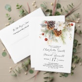 Elegante Winter Evergreen bruiloft dank u Ronde Sticker (Personaliseer deze collectie van deze onafhankelijke maker. Test)