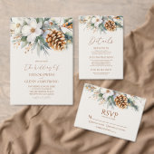 Winter Pine Tree Bloemen Bloementuin Trouwen Spandoek (Personaliseer de collectie van deze zelfstandige maker.)