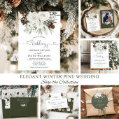 Elegante Pine Winter Wedding Acryl Uitnodigingen