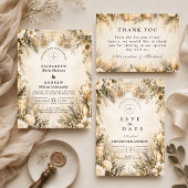 Elegante Winterhuwelijk Save The Date