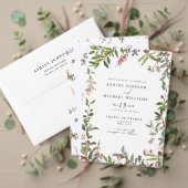 Elegant Winter Wildflower Berry Wedding RSVP Uitnodiging Briefkaart (Personaliseer deze collectie van deze onafhankelijke maker. Test)