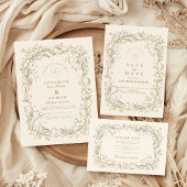 Elegante Woodland Fern bruiloft Informatiekaartje