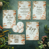 Elegant Woodland Mushroom Fern Wedding Kaart