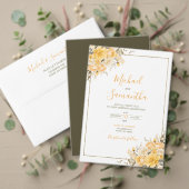 Elegant Geel en Ivoor Roos Bruiloft Kaart (Personaliseer deze collectie van deze onafhankelijke maker. Test)